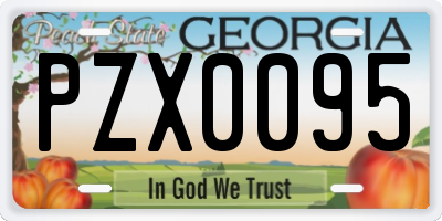 GA license plate PZX0095