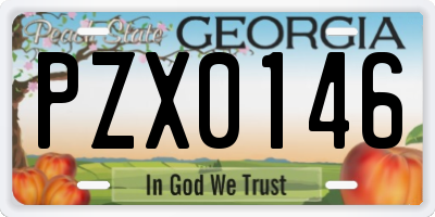 GA license plate PZX0146