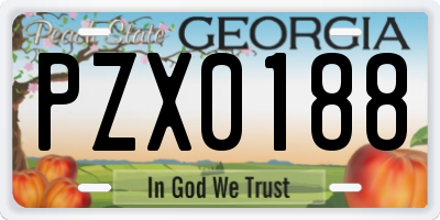 GA license plate PZX0188