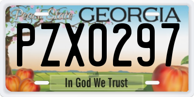 GA license plate PZX0297