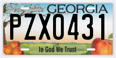 GA license plate PZX0431