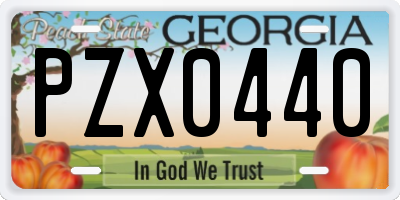 GA license plate PZX0440