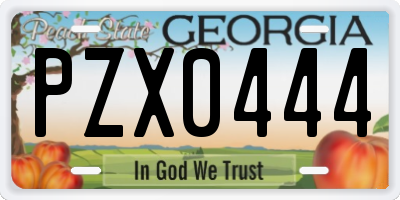 GA license plate PZX0444