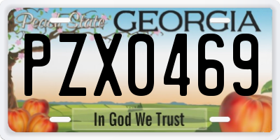 GA license plate PZX0469