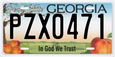GA license plate PZX0471