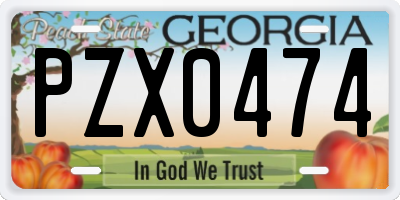 GA license plate PZX0474