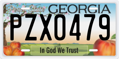 GA license plate PZX0479