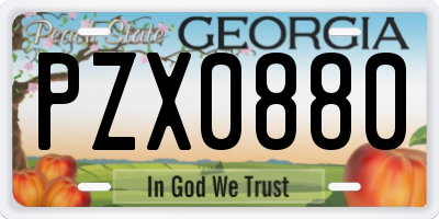 GA license plate PZX0880