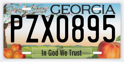 GA license plate PZX0895