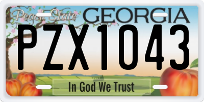 GA license plate PZX1043