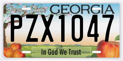 GA license plate PZX1047