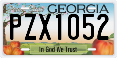 GA license plate PZX1052