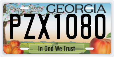 GA license plate PZX1080