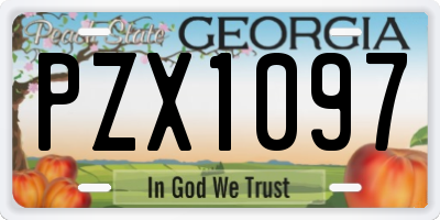 GA license plate PZX1097