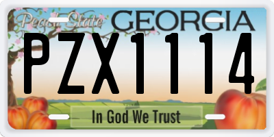 GA license plate PZX1114