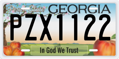 GA license plate PZX1122