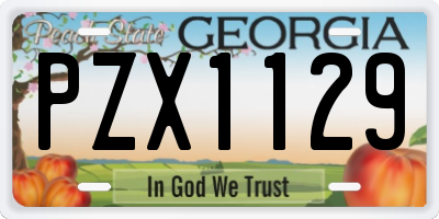 GA license plate PZX1129