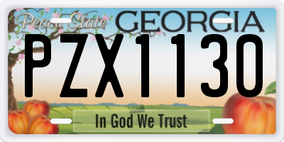 GA license plate PZX1130