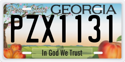 GA license plate PZX1131