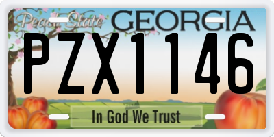 GA license plate PZX1146