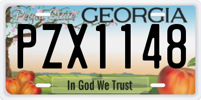 GA license plate PZX1148