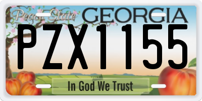 GA license plate PZX1155