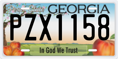 GA license plate PZX1158