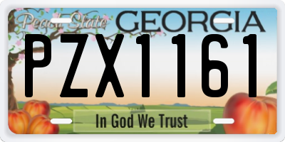 GA license plate PZX1161