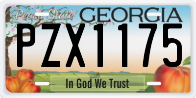 GA license plate PZX1175