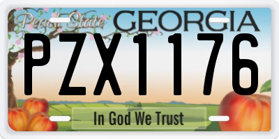 GA license plate PZX1176