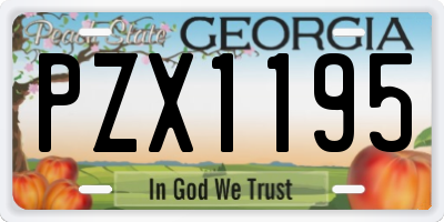 GA license plate PZX1195