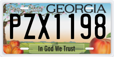 GA license plate PZX1198