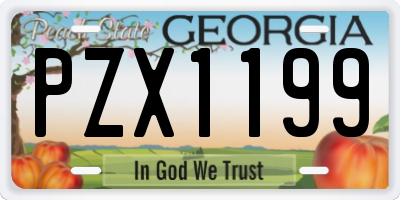 GA license plate PZX1199