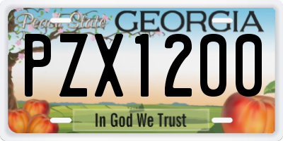 GA license plate PZX1200
