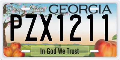 GA license plate PZX1211