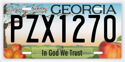 GA license plate PZX1270
