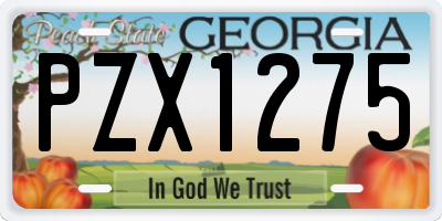 GA license plate PZX1275