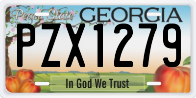 GA license plate PZX1279