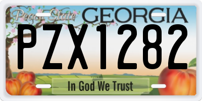 GA license plate PZX1282