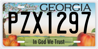 GA license plate PZX1297