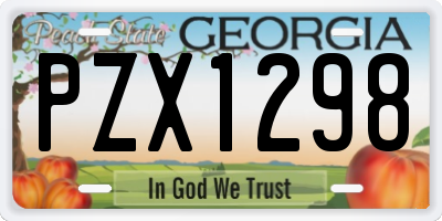 GA license plate PZX1298