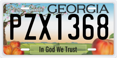 GA license plate PZX1368