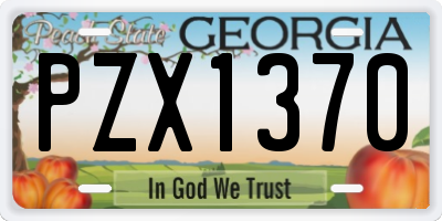 GA license plate PZX1370