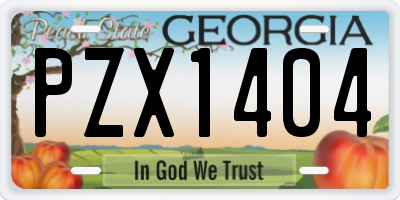 GA license plate PZX1404