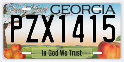 GA license plate PZX1415
