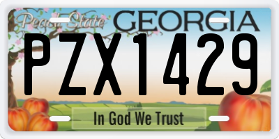 GA license plate PZX1429