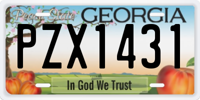 GA license plate PZX1431