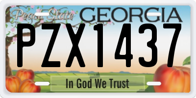 GA license plate PZX1437