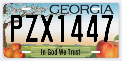 GA license plate PZX1447