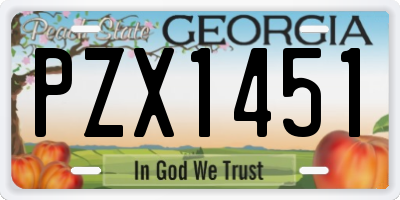 GA license plate PZX1451